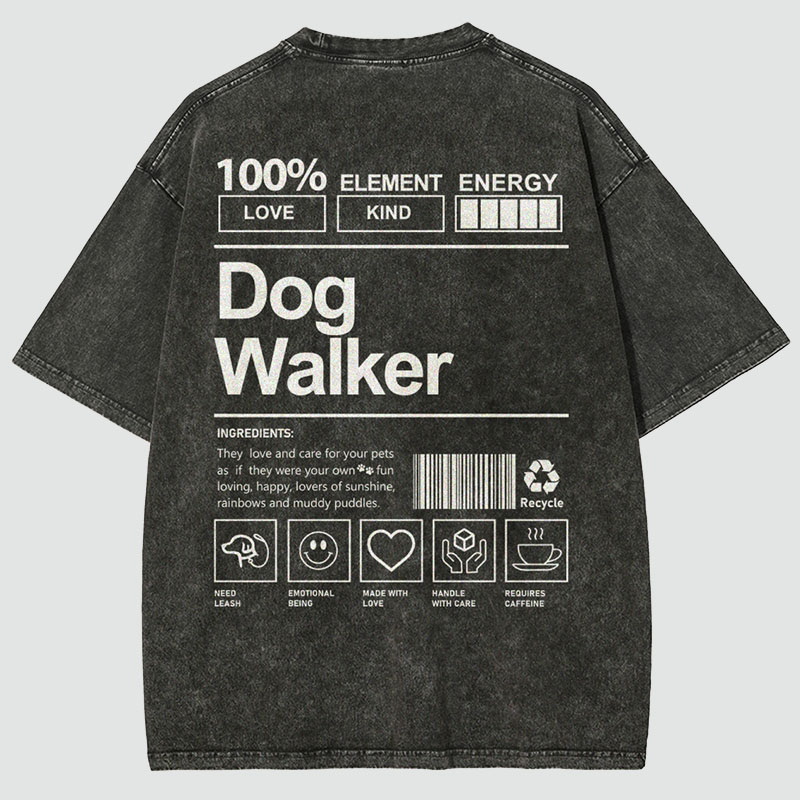 Dog Walker Unisex Fit Washed T-Shirt