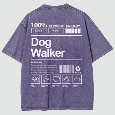 Dog Walker Unisex Fit Washed T-Shirt