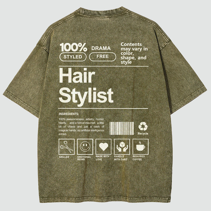 Hair Stylist Unisex Fit Washed T-Shirt