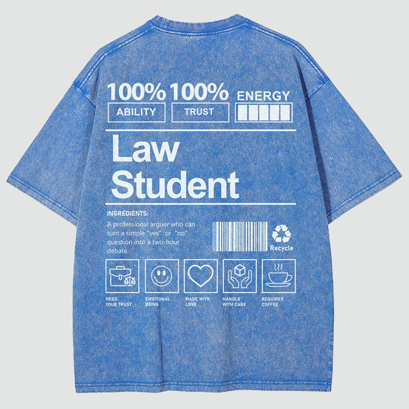 Law Student Unisex Fit Washed T-Shirt