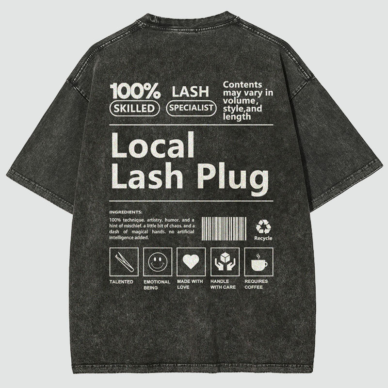 Local Lash Plug Vintage Snowflake Washed T-Shirt