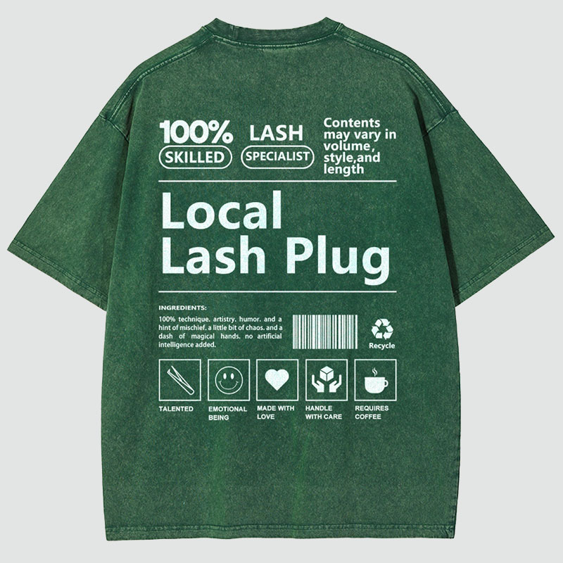 Local Lash Plug Vintage Snowflake Washed T-Shirt