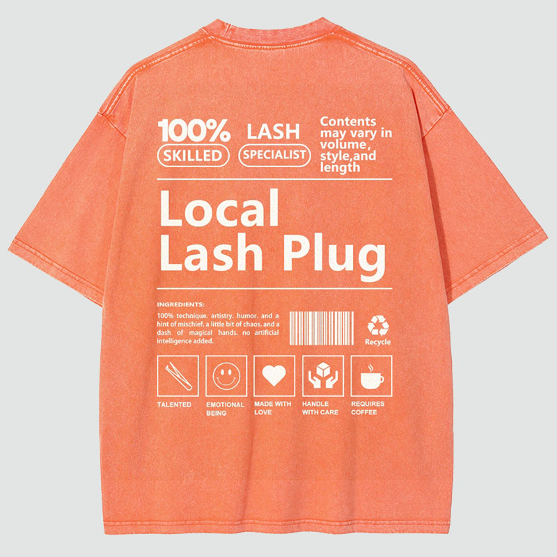 Local Lash Plug Vintage Snowflake Washed T-Shirt