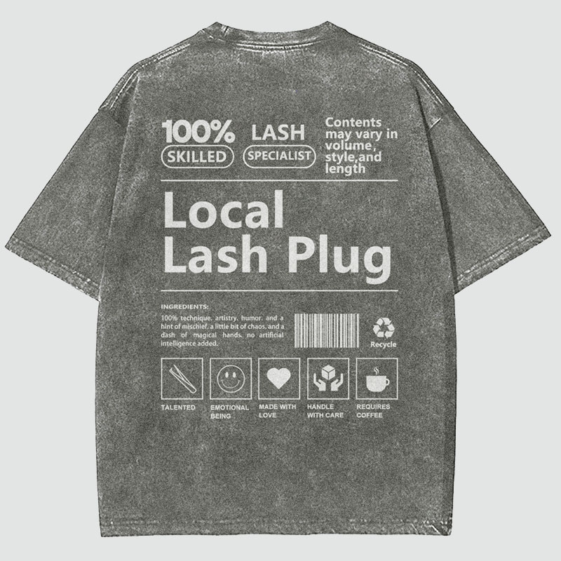 Local Lash Plug Vintage Snowflake Washed T-Shirt