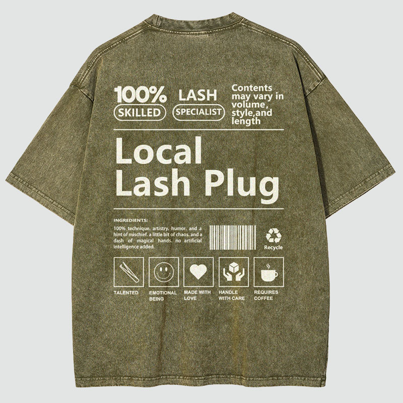 Local Lash Plug Vintage Snowflake Washed T-Shirt