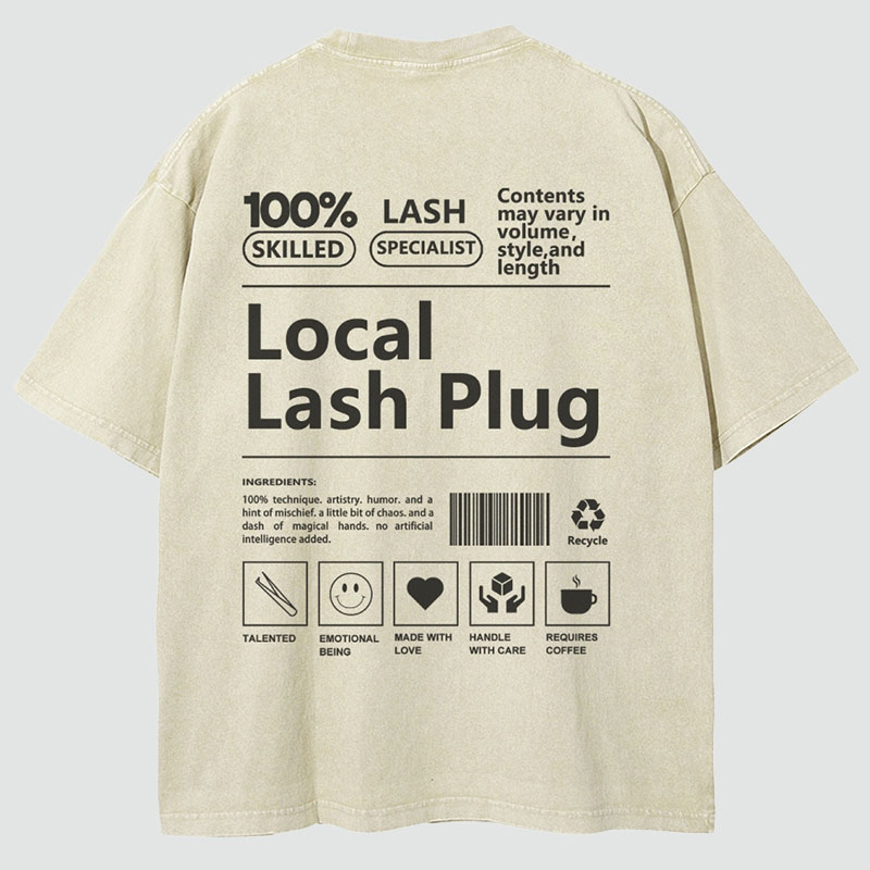 Local Lash Plug Vintage Snowflake Washed T-Shirt