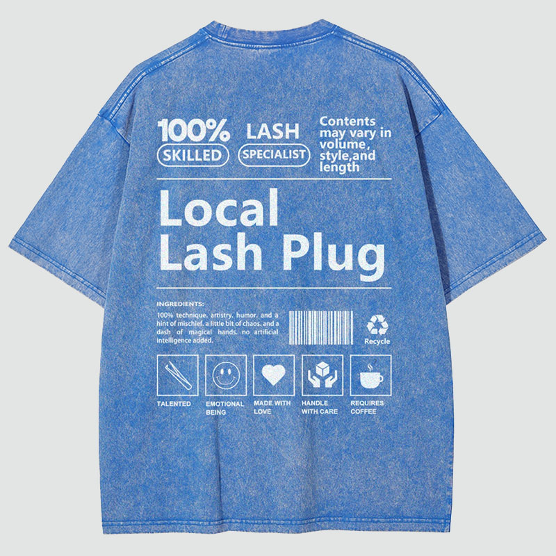 Local Lash Plug Vintage Snowflake Washed T-Shirt