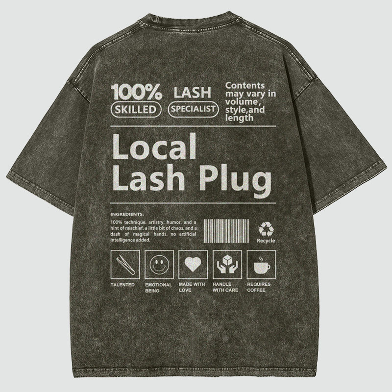 Local Lash Plug Vintage Snowflake Washed T-Shirt