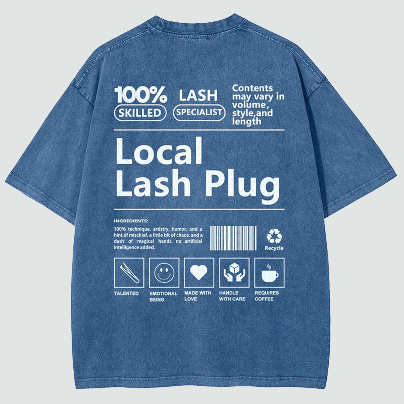 Local Lash Plug Vintage Snowflake Washed T-Shirt