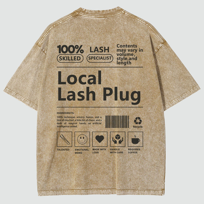 Local Lash Plug Vintage Snowflake Washed T-Shirt