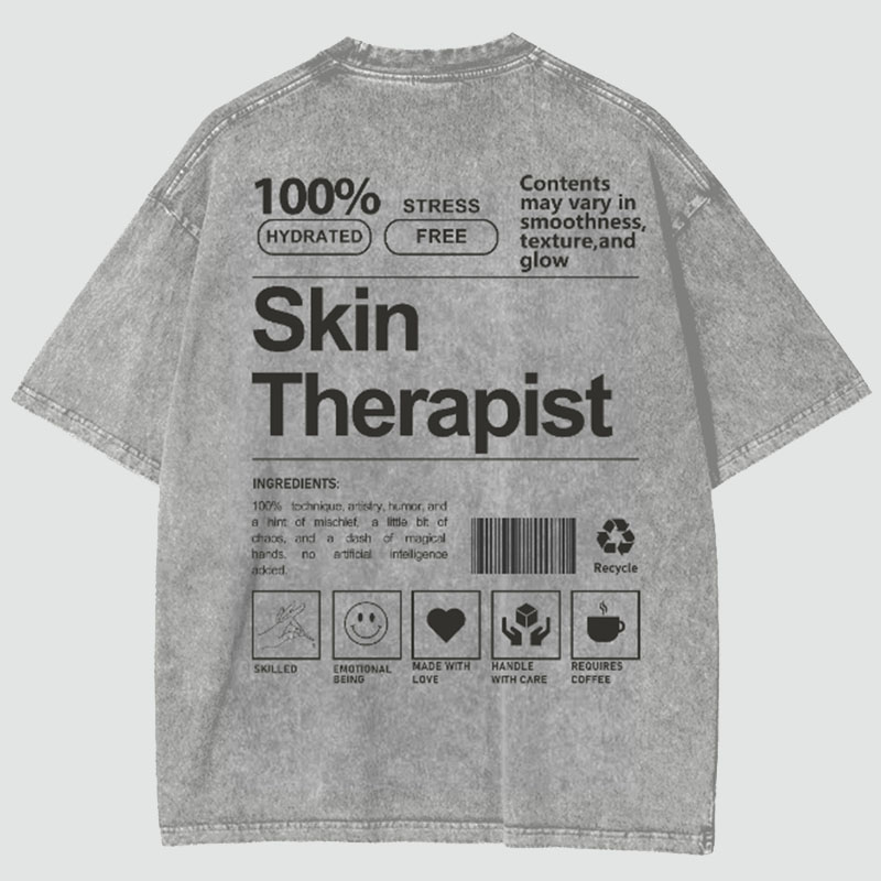 Skin Therapist Unisex Fit Washed T-Shirt