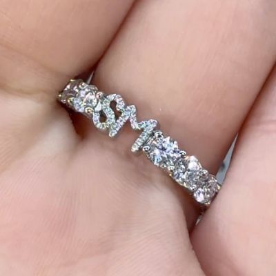 Customized Name/Letters Marquise Cut Diamond Engagement Ring