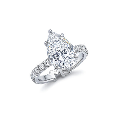 Customized Name/Letters Marquise Cut Diamond Engagement Ring