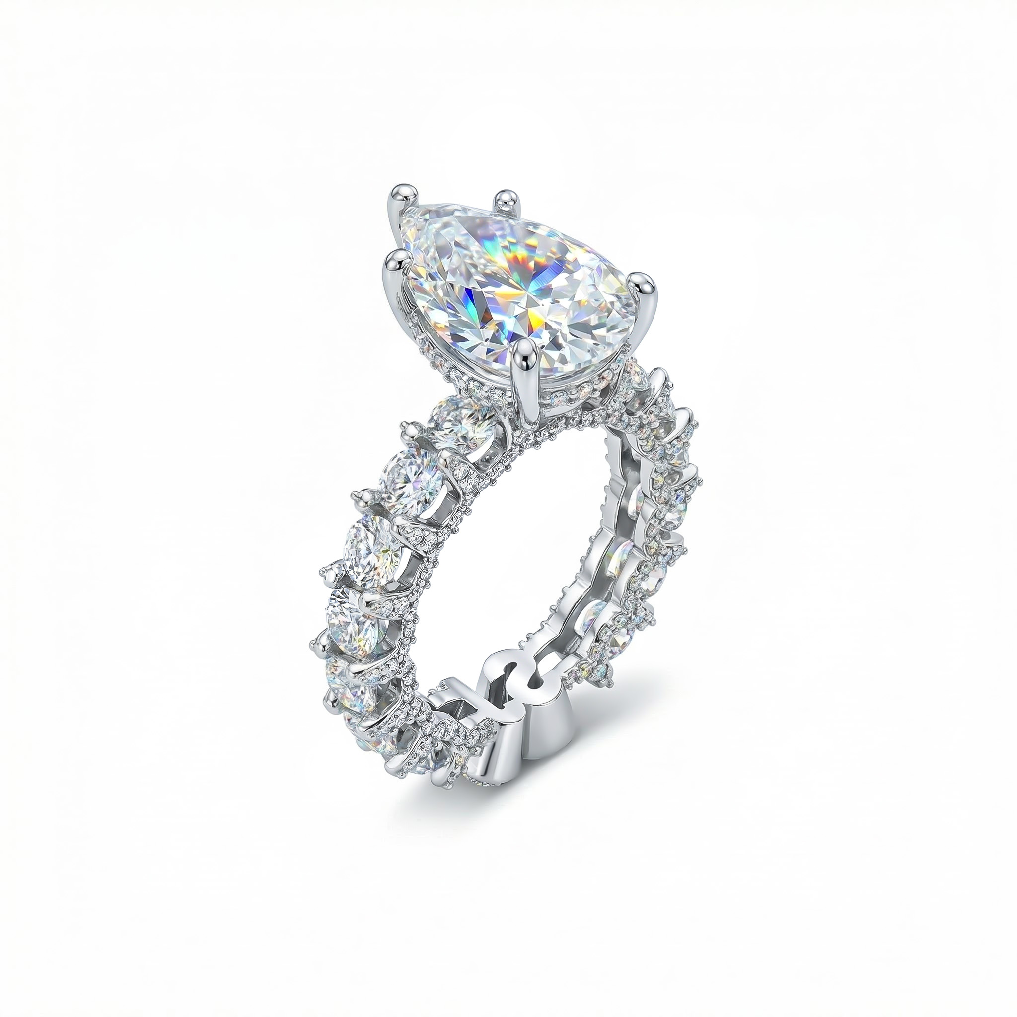 Customized Name/Letters Marquise Cut Diamond Engagement Ring