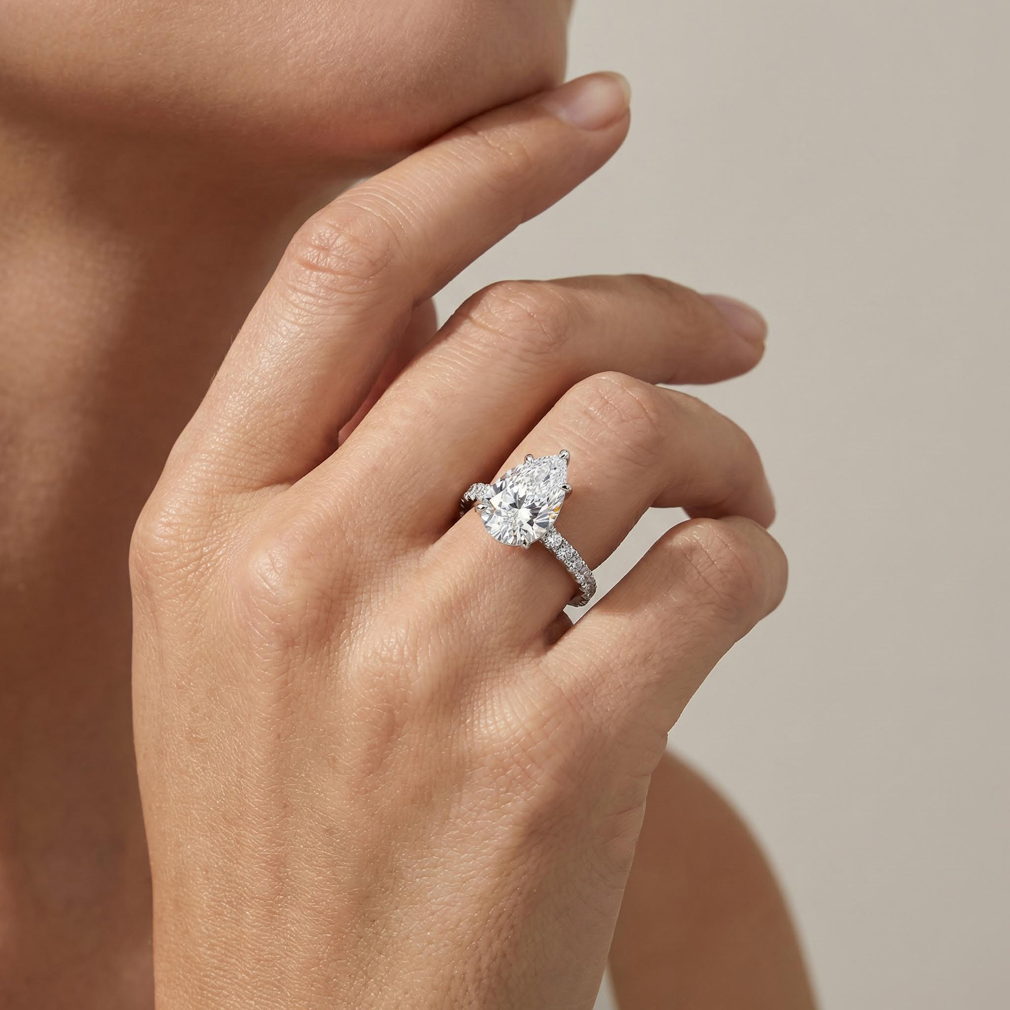 Customized Name/Letters Marquise Cut Diamond Engagement Ring