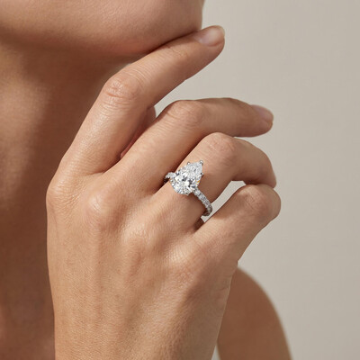 Customized Name/Letters Marquise Cut Diamond Engagement Ring