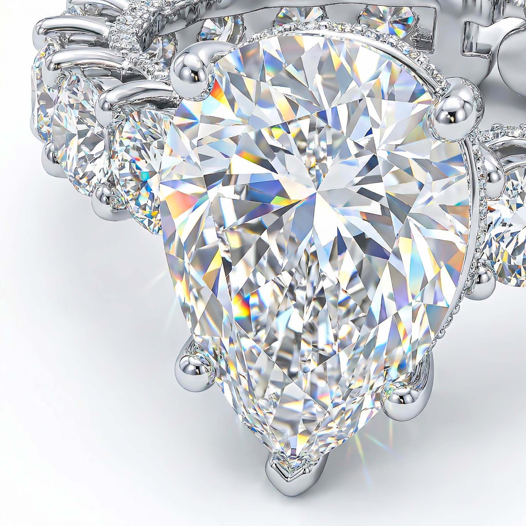 Customized Name/Letters Marquise Cut Diamond Engagement Ring