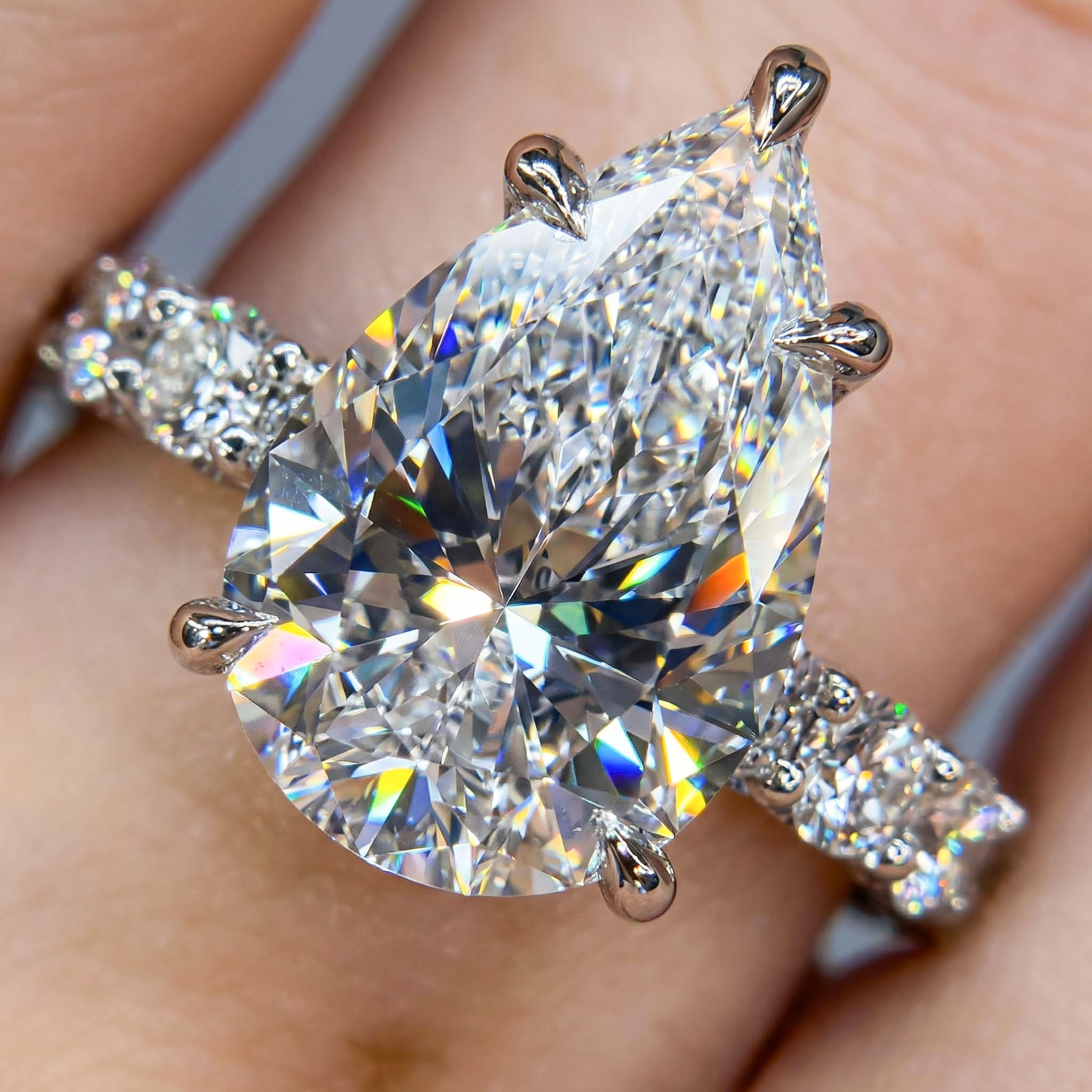 Customized Name/Letters Marquise Cut Diamond Engagement Ring