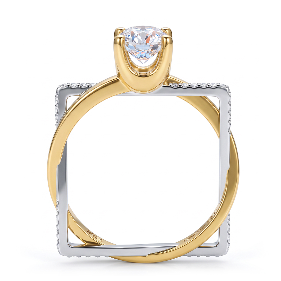 1.69ct. tw. Two-tone Irregular Shaped Solitaire Engagement Ring 1.69ct. tw. Two-tone Irregular Shaped Solitaire Engagement Ring