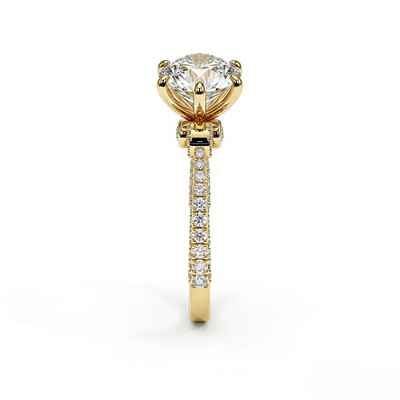 6-Claw 2.5CT Round Cut Solitaire Engagement Ring