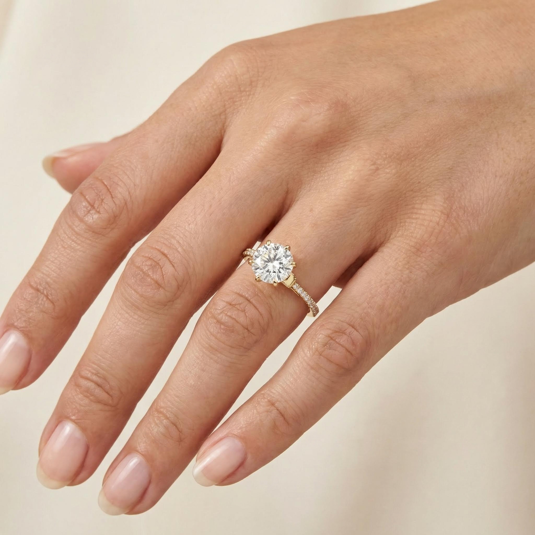 6-Claw 2.5CT Round Cut Solitaire Engagement Ring