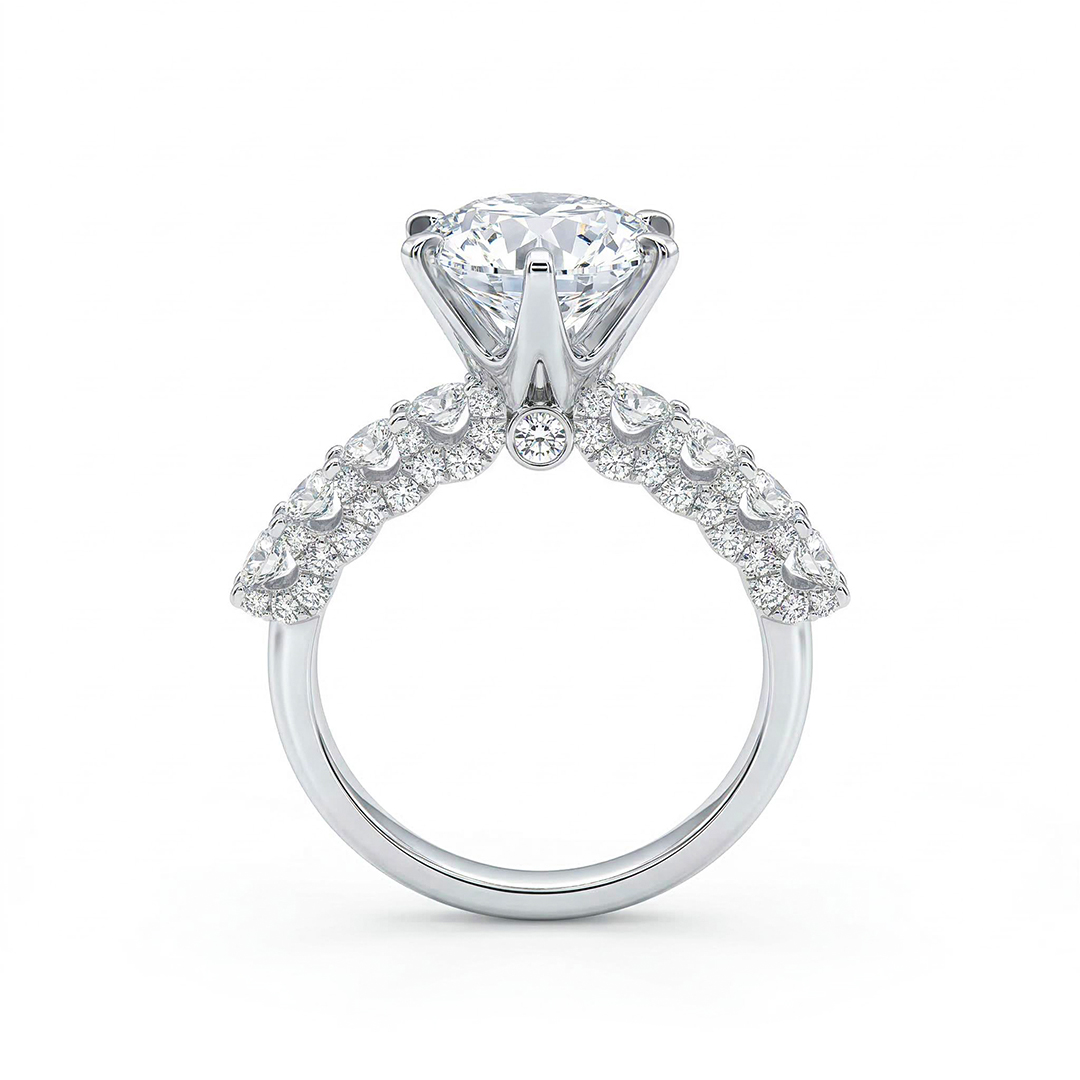 5.4 Ct 6-Claw Solitaire S925 Sterling Silver Engagement Ring