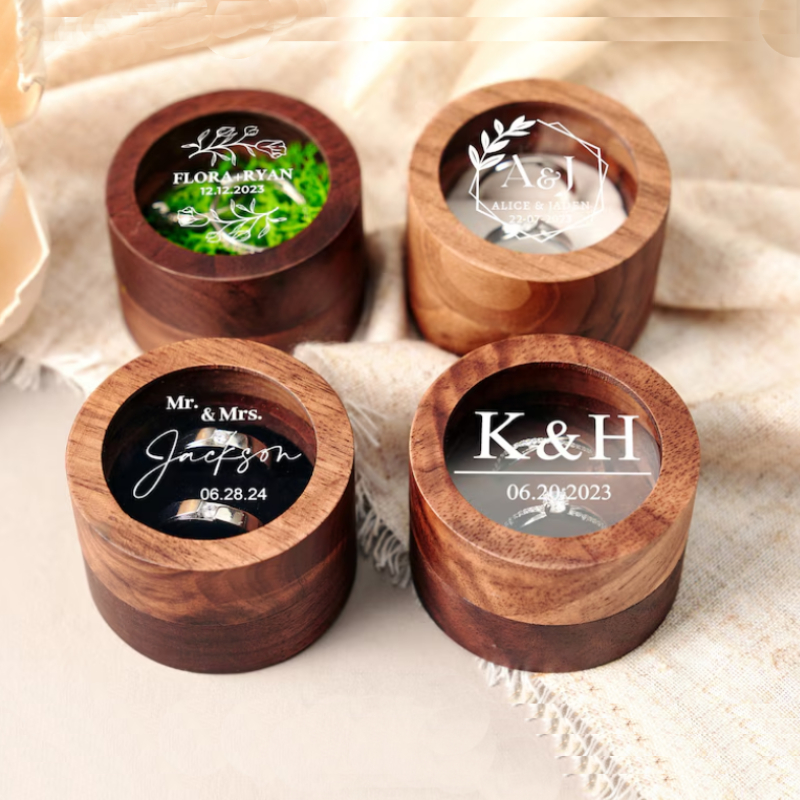 Personalized Wooden Wedding Engagement Ring Box Personalized Wooden Wedding Engagement Ring Box