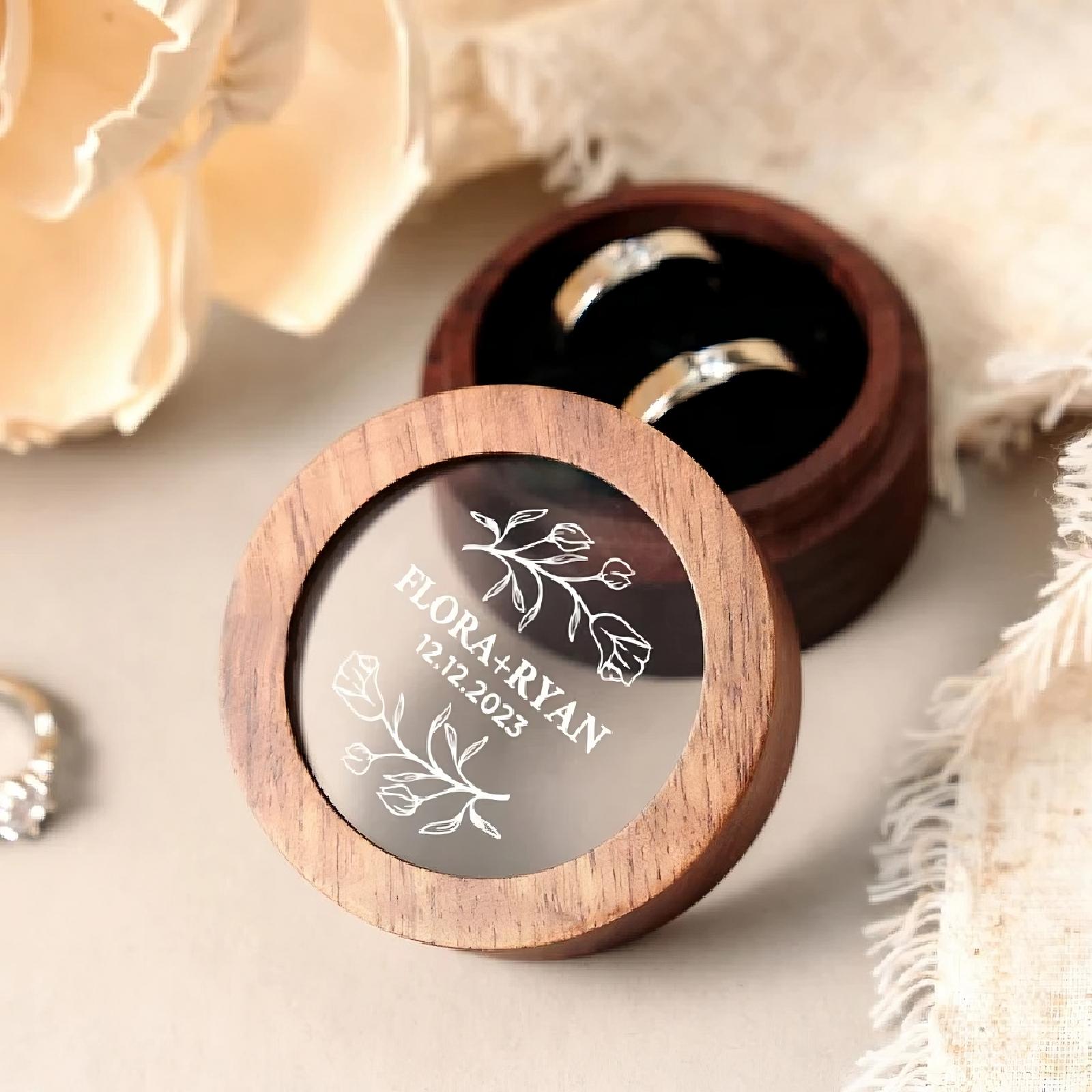 Personalized Wooden Wedding Engagement Ring Box Personalized Wooden Wedding Engagement Ring Box