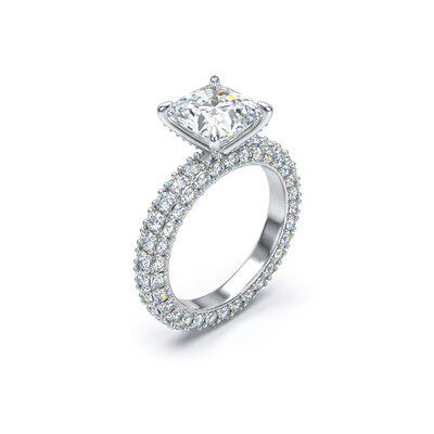 9.5 CT Radiant Cut Micro Paved Engagement Ring