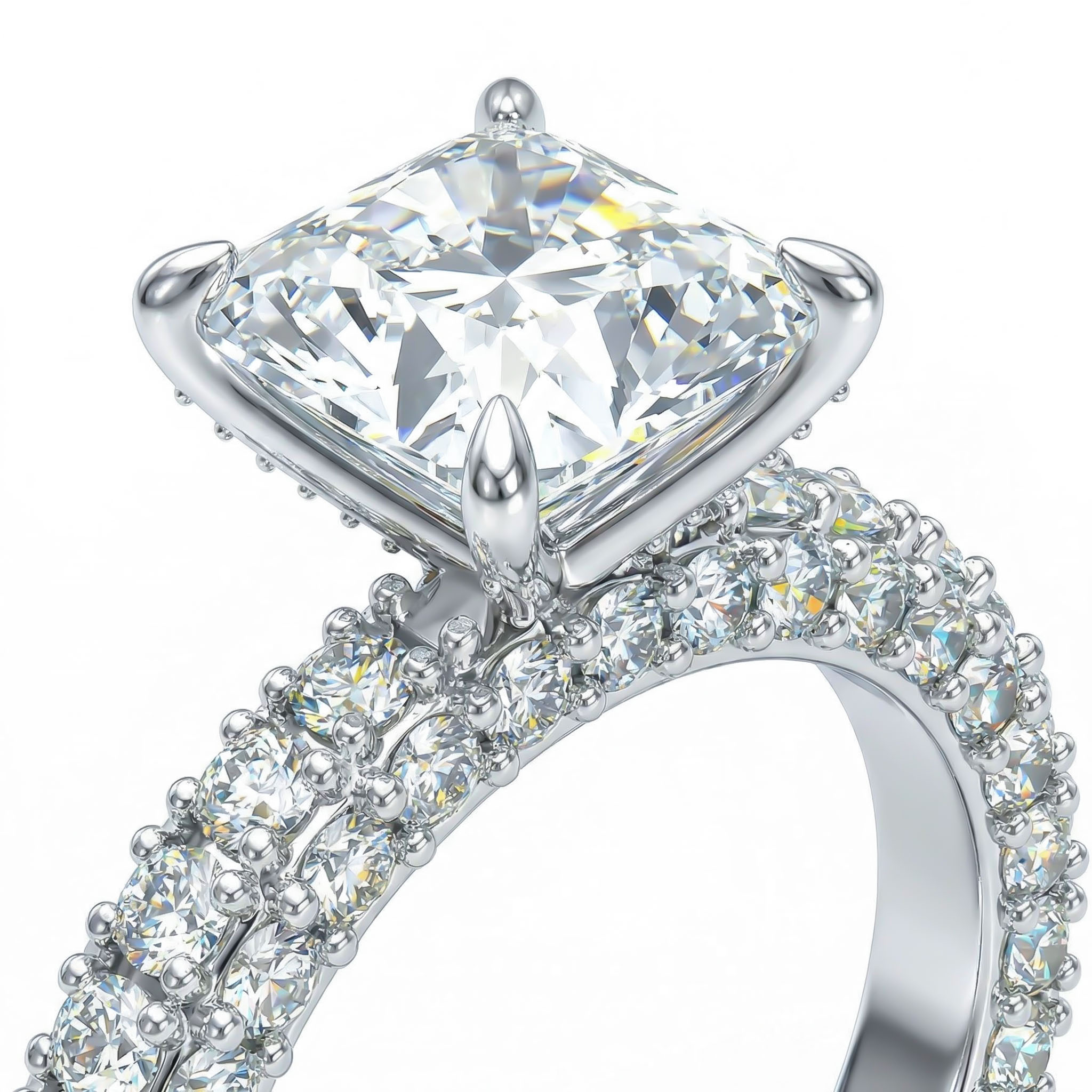 9.5 CT Radiant Cut Micro Paved Engagement Ring 9.5 CT Radiant Cut Micro Paved Engagement Ring