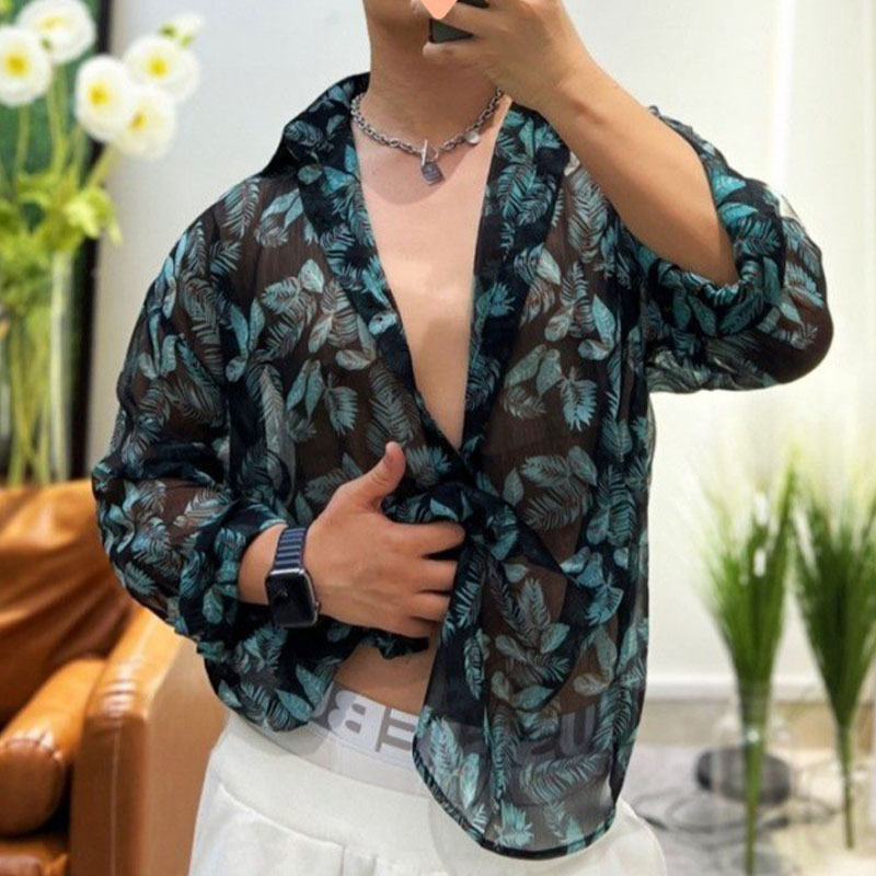 Floral Sheer Cutout Blouse