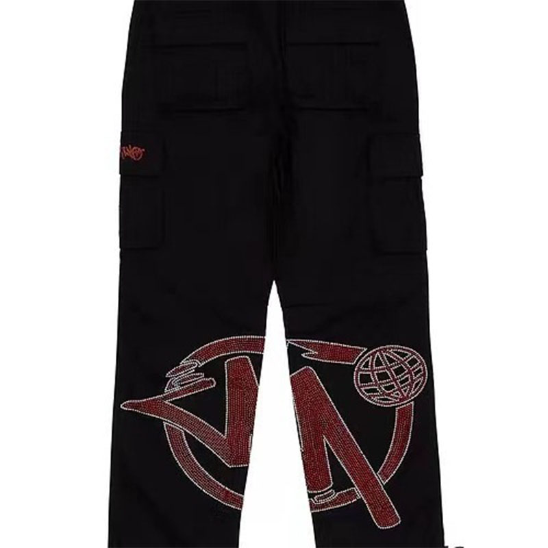 Vintage Monogrammed Appliquéd Casual Pants