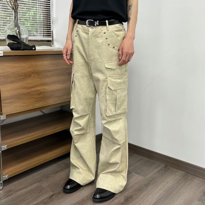 Vintage Aged Rivet Micro Slim Casual Pants