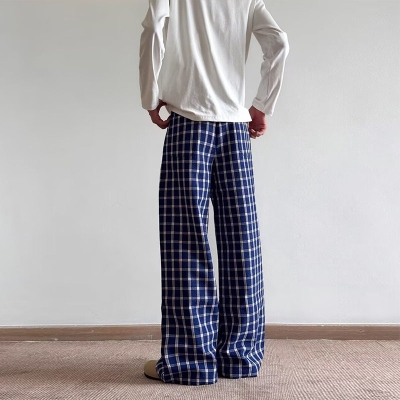 Slouchy Vintage Plaid Casual Pants