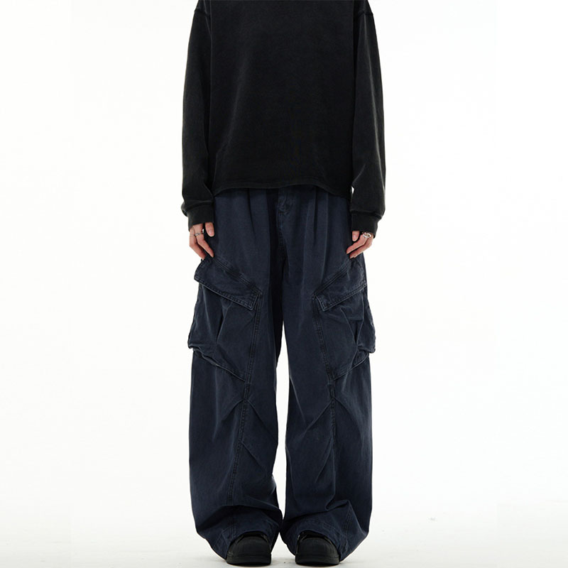 Vintage Deconstructed Pleated Work Pants