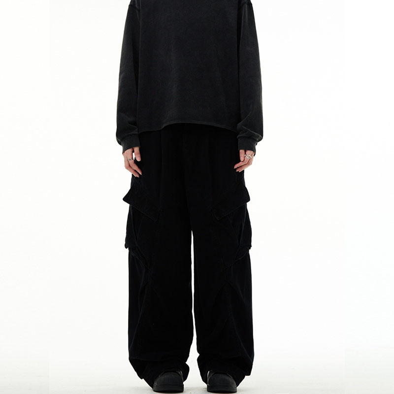 Vintage Deconstructed Pleated Work Pants