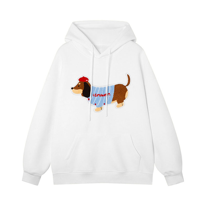 Fun Dog Embroidered Hoodie