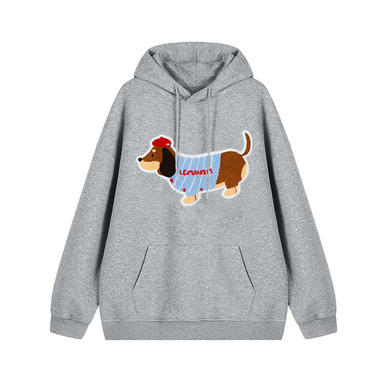 Fun Dog Embroidered Hoodie