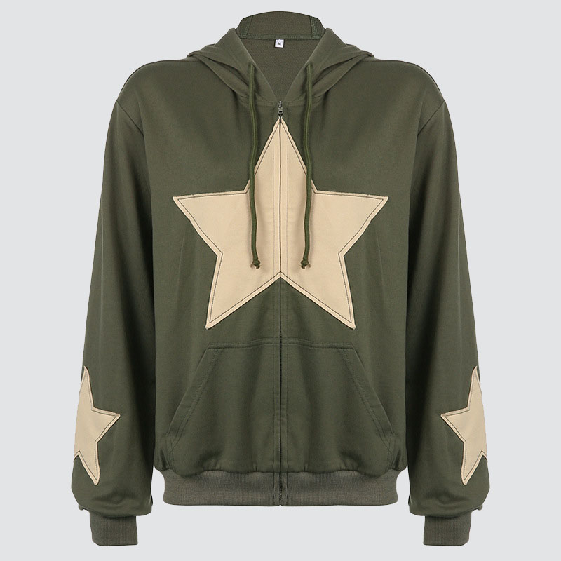 Pentagram Patch Zip Hoodie