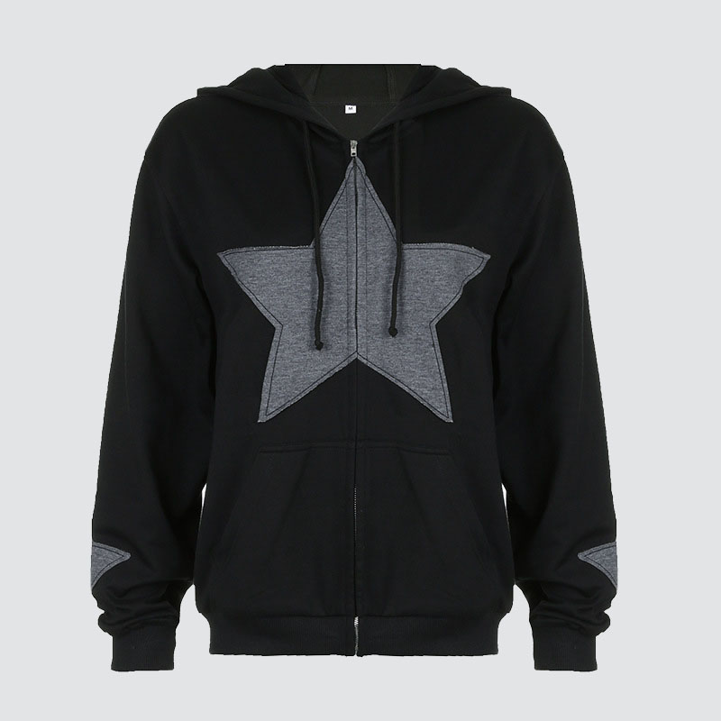 Pentagram Patch Zip Hoodie