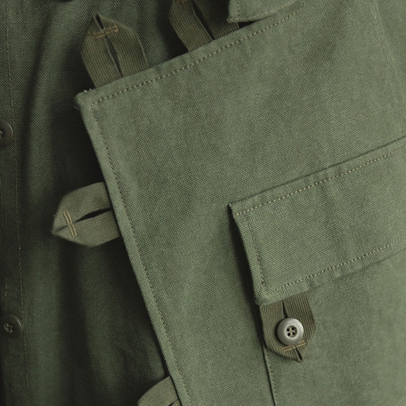 Amekaki Vintage Hunting Military Green Jacket