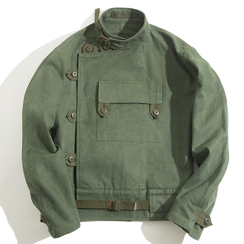 Amekaki Vintage Hunting Military Green Jacket