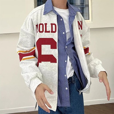 Unisex Retro Sport Style Zipper Baseball Jacket