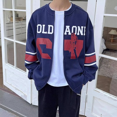 Unisex Retro Sport Style Zipper Baseball Jacket