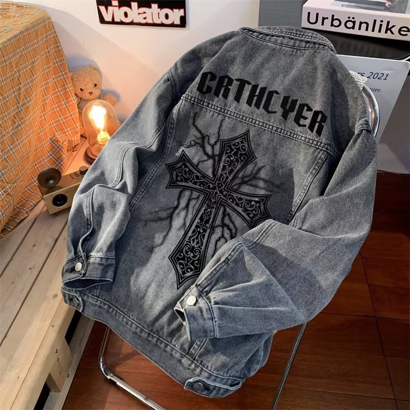 Baroque Cross Denim Jacket