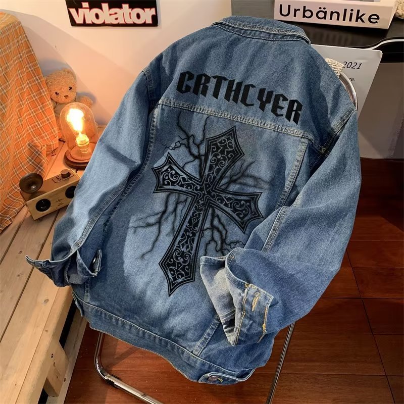 Baroque Cross Denim Jacket