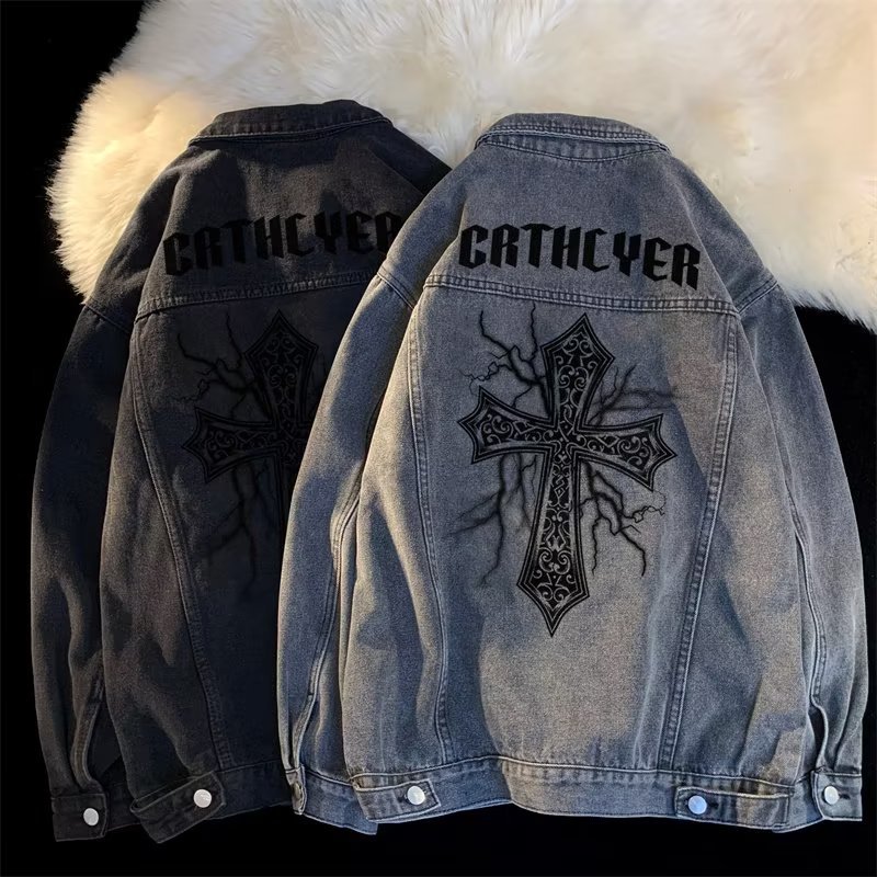 Baroque Cross Denim Jacket