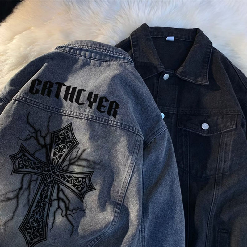 Baroque Cross Denim Jacket