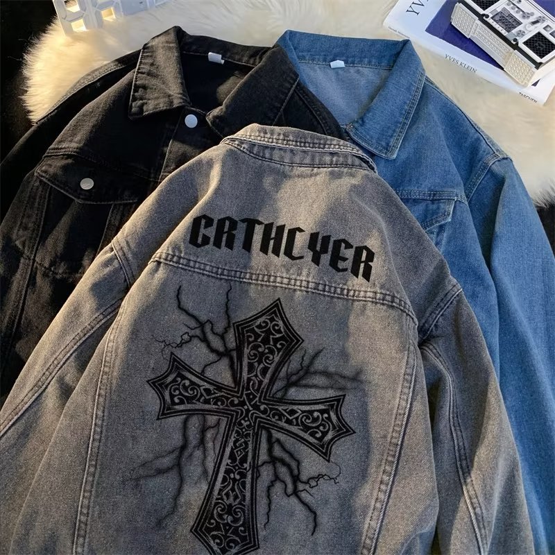 Baroque Cross Denim Jacket