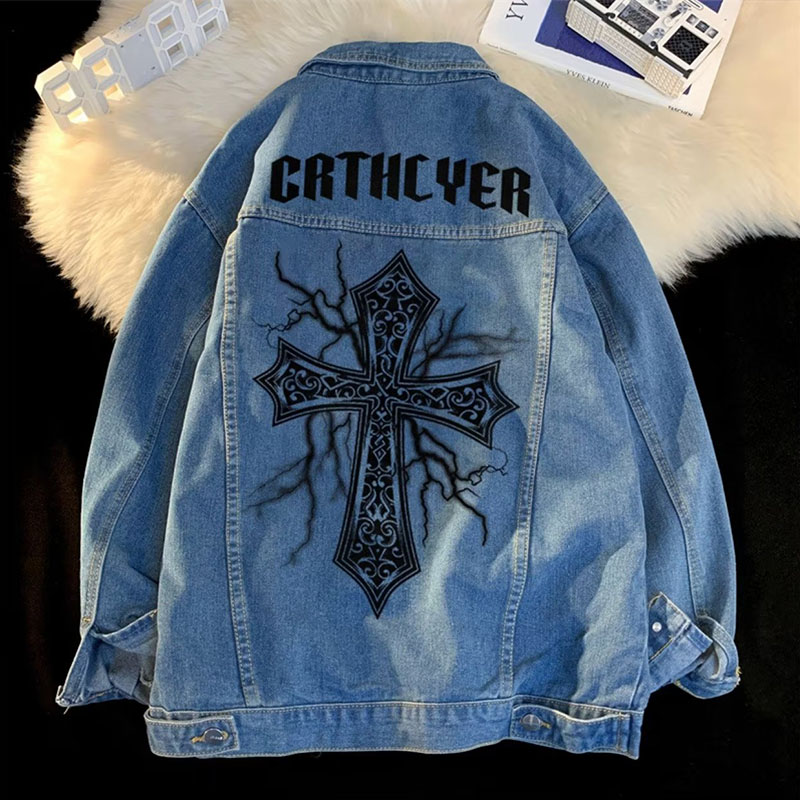 Baroque Cross Denim Jacket